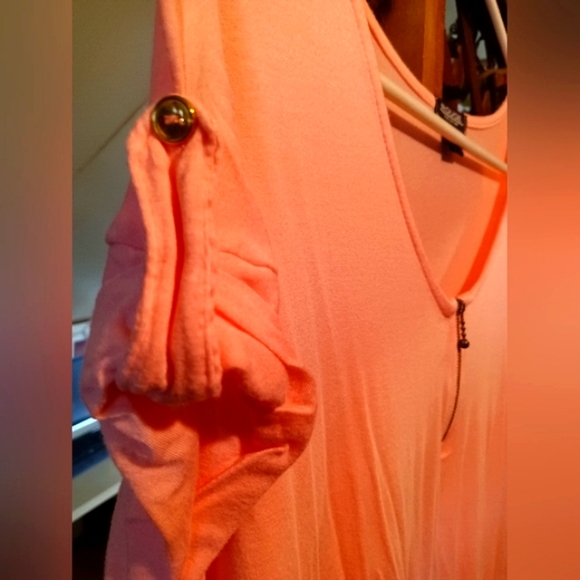 Rouge! casual pastel pink dress shirt with front zipper size 2x - Picture 2 of 3